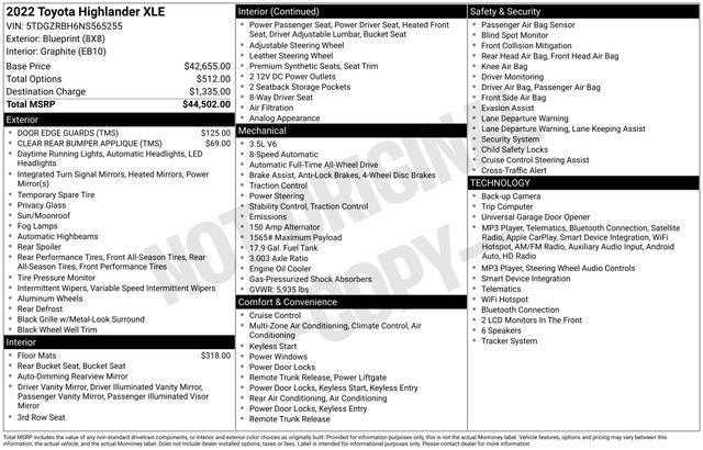 2022 Toyota Highlander XLE