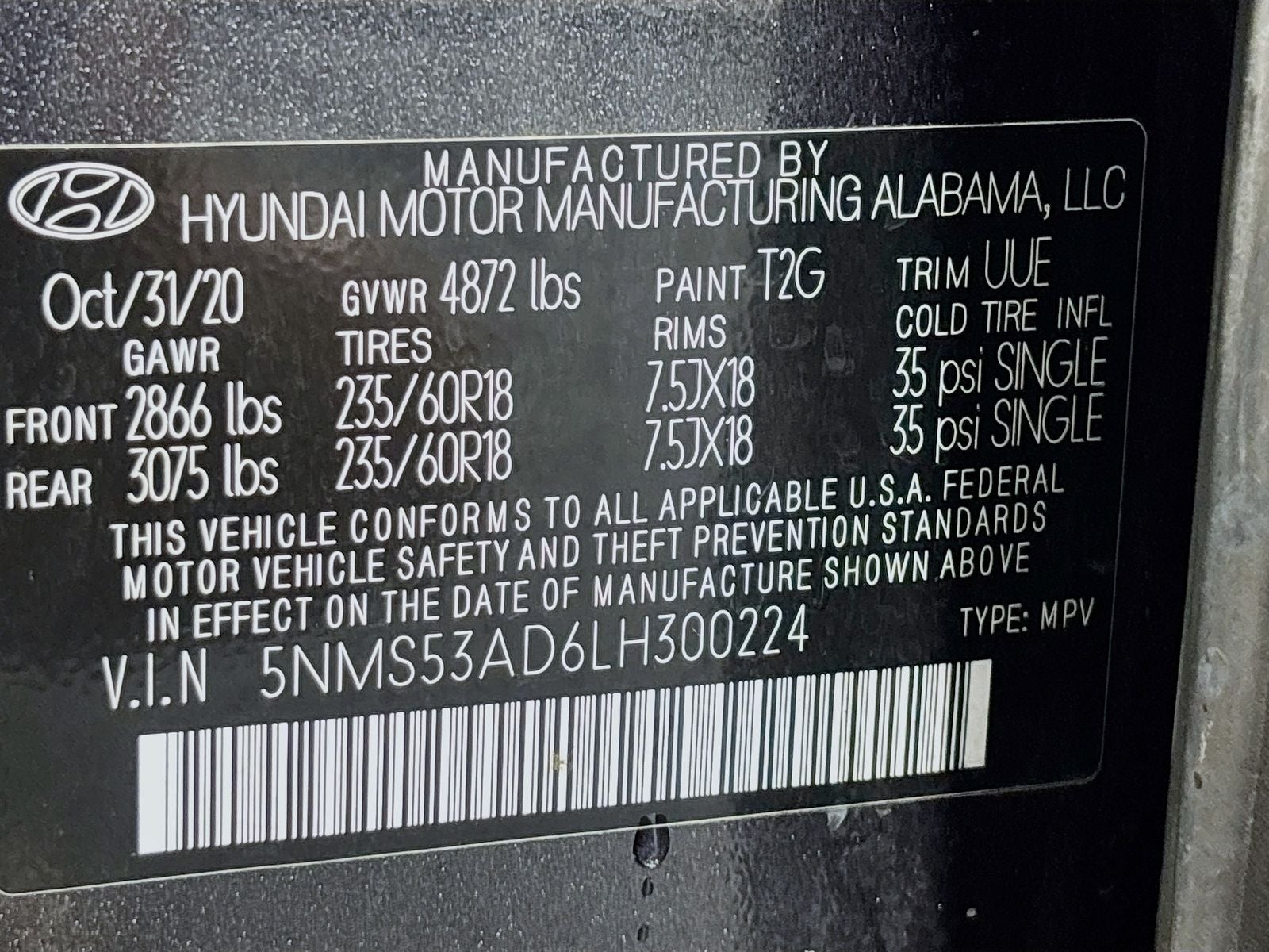 2020 Hyundai Santa Fe Limited