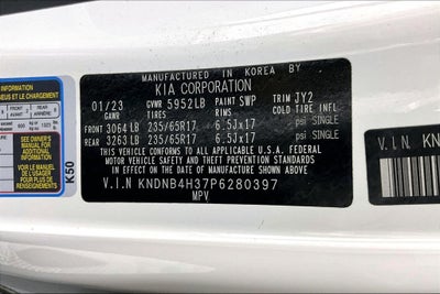 2023 Kia Carnival LX Seat Package