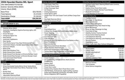 2026 Hyundai Elantra SEL Sport