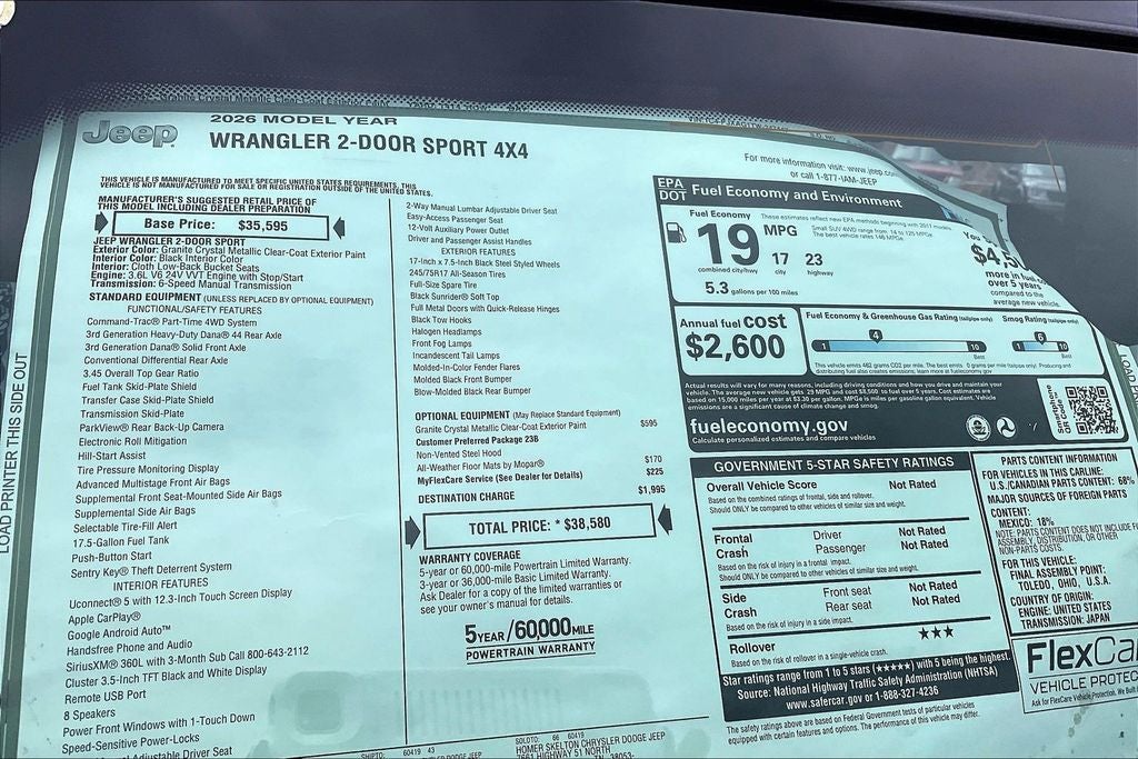 2026 Jeep Wrangler Sport