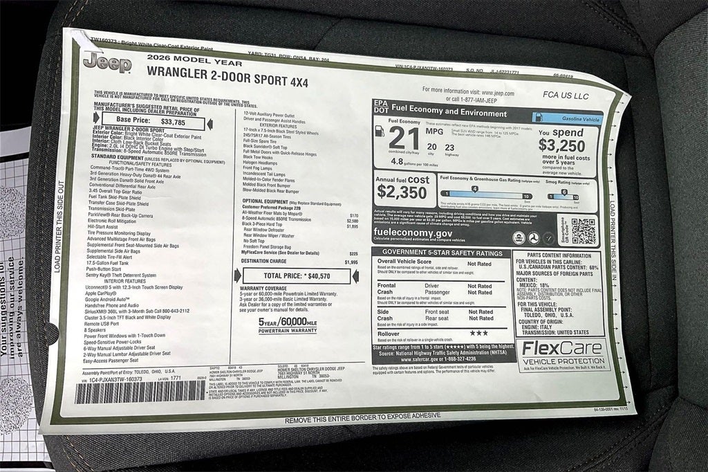 2026 Jeep Wrangler Sport