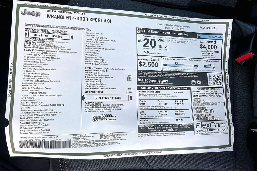 2026 Jeep Wrangler Sport