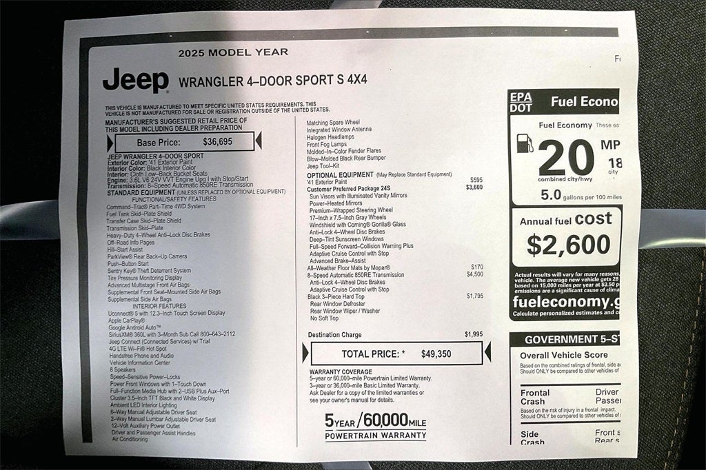 2025 Jeep Wrangler Sport S