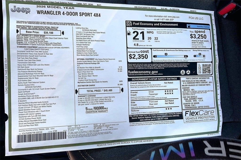 2026 Jeep Wrangler Sport