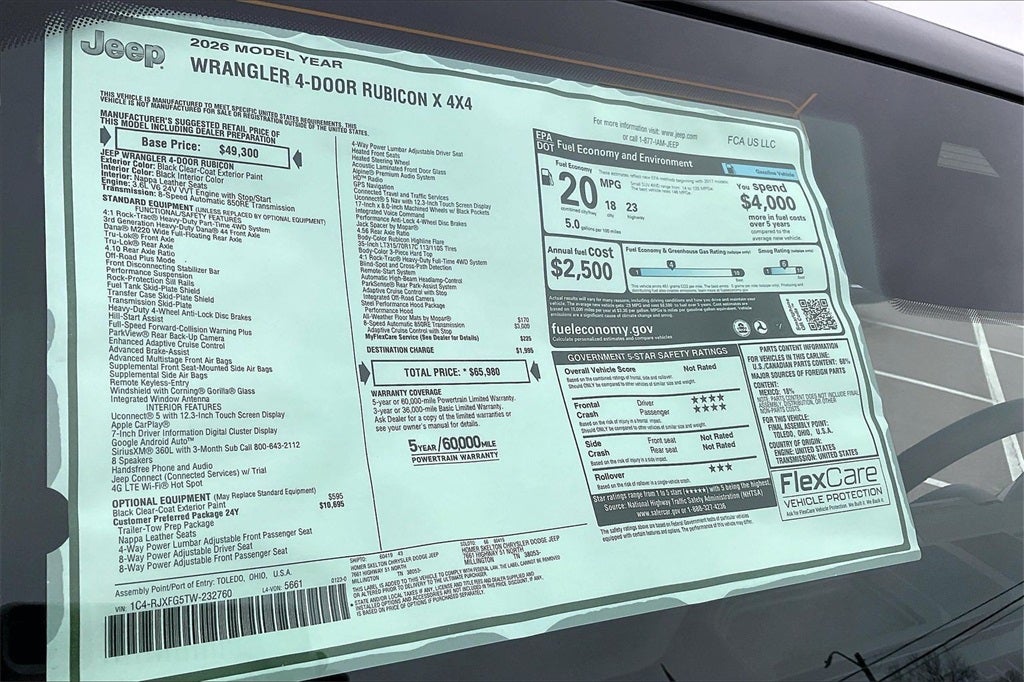 2026 Jeep Wrangler Rubicon X