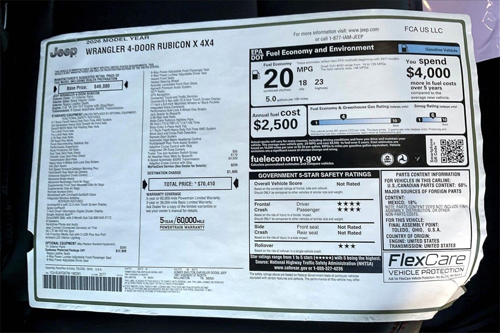 2026 Jeep Wrangler Rubicon X