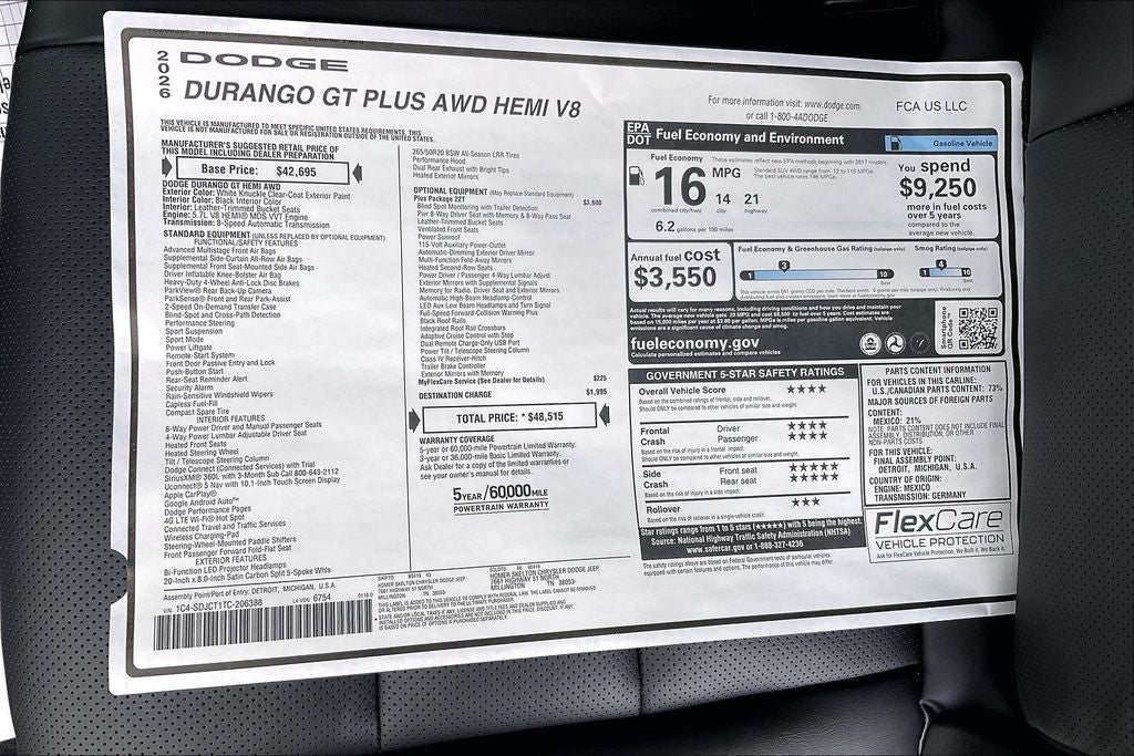 2026 Dodge Durango GT Plus HEMI V8