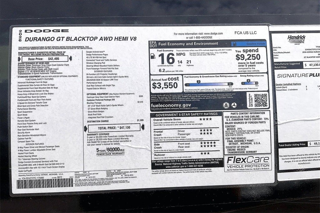 2026 Dodge Durango GT HEMI V8