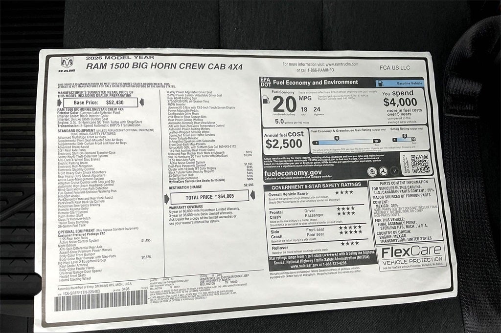 2026 RAM Ram 1500 Big Horn/Lone Star