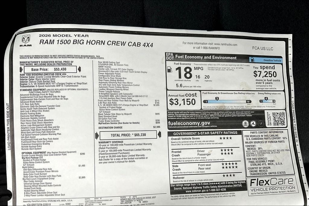 2026 RAM Ram 1500 Big Horn/Lone Star