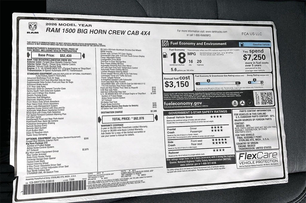 2026 RAM Ram 1500 Big Horn/Lone Star