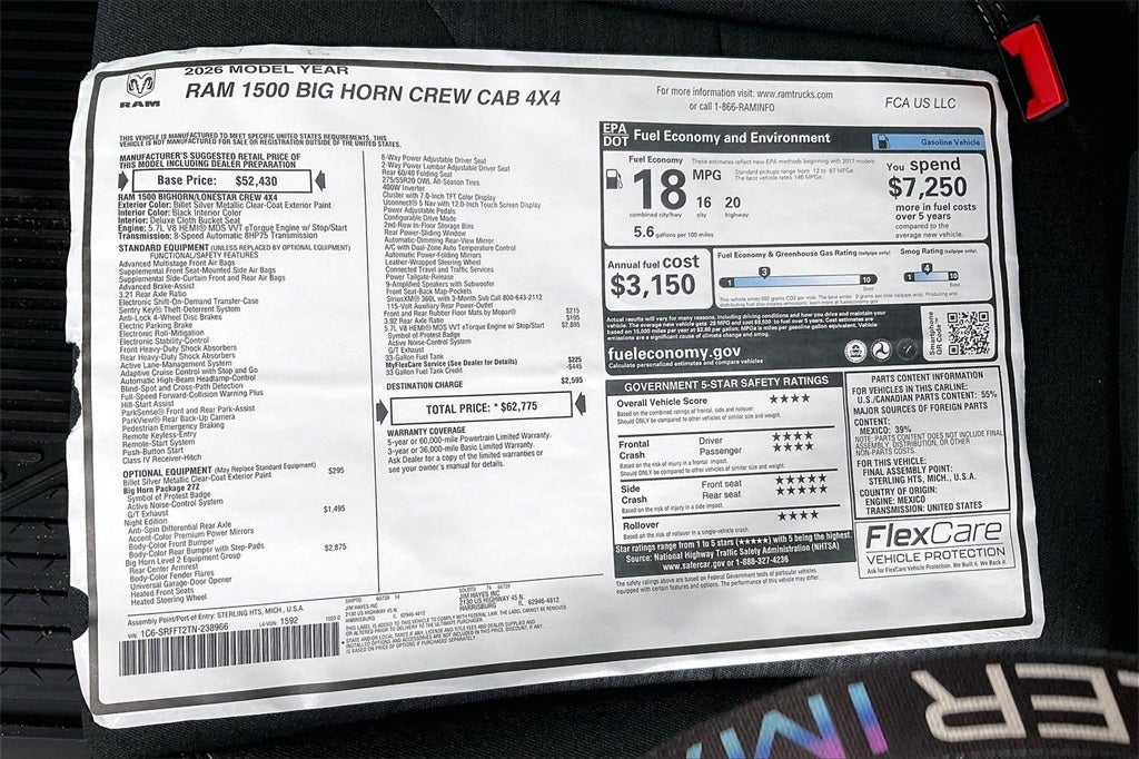 2026 RAM Ram 1500 Big Horn/Lone Star