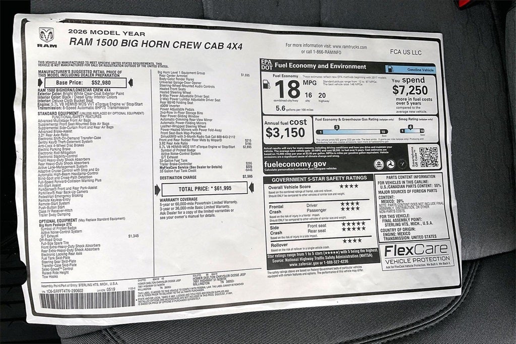2026 RAM Ram 1500 Big Horn/Lone Star