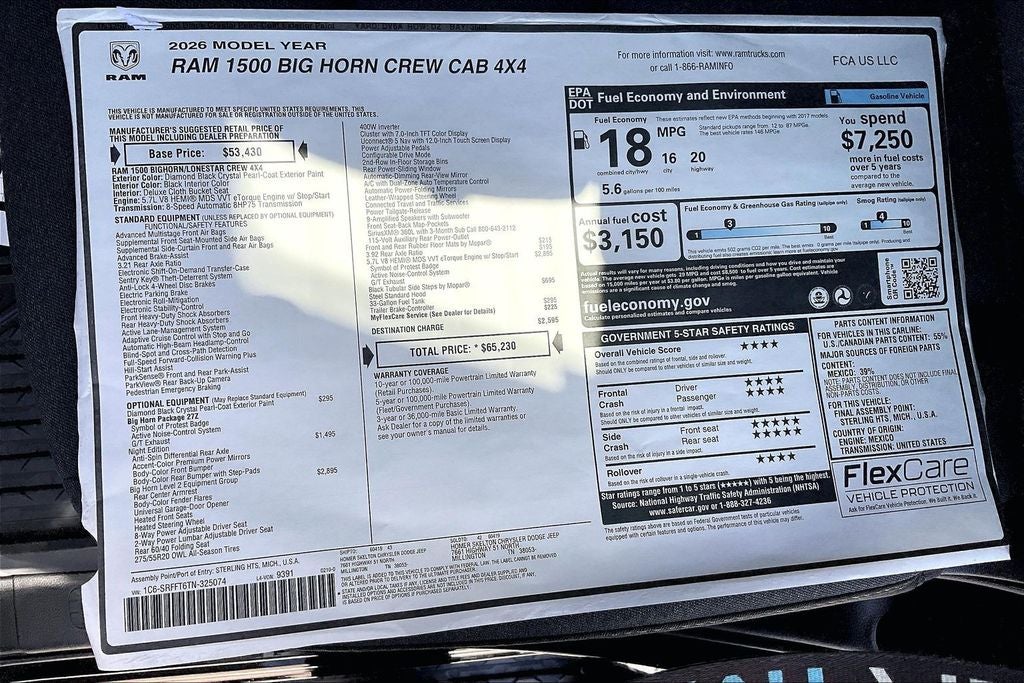 2026 RAM Ram 1500 Big Horn/Lone Star