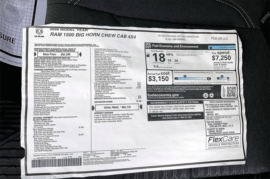 2026 RAM Ram 1500 Big Horn/Lone Star