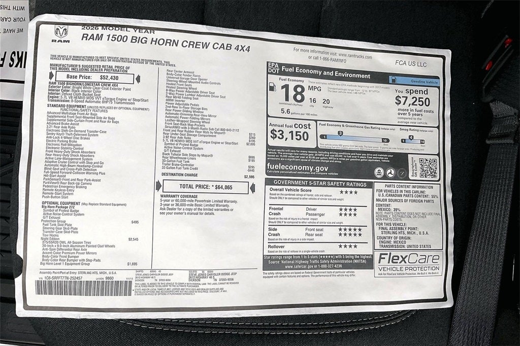 2026 RAM Ram 1500 Big Horn/Lone Star