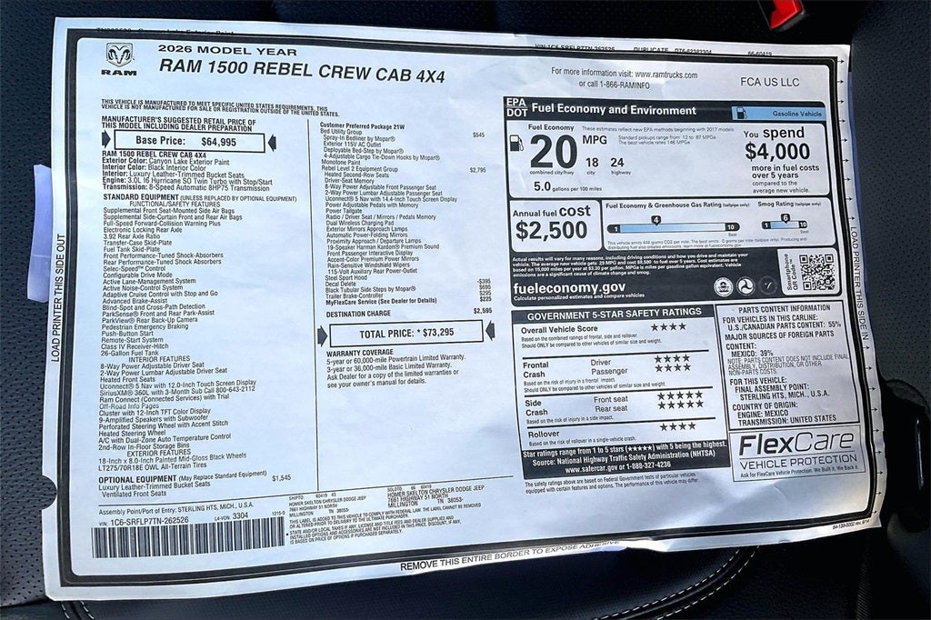 2026 RAM Ram 1500 Rebel