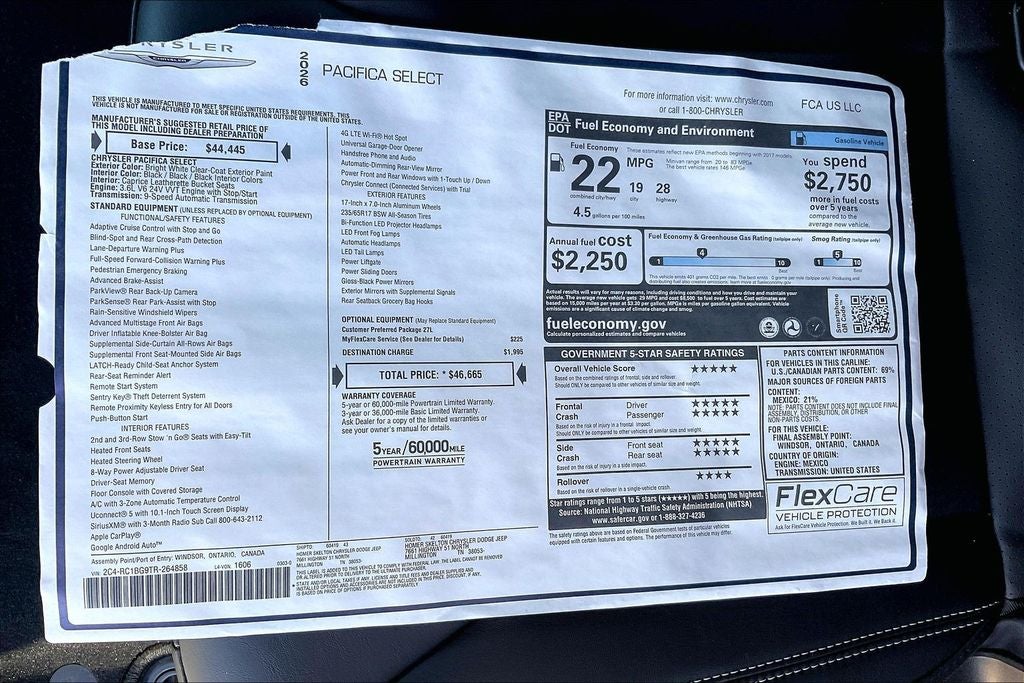 2026 Chrysler Pacifica Select