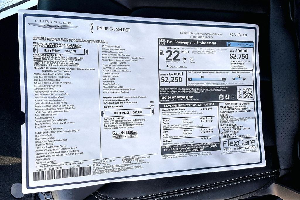 2026 Chrysler Pacifica Select