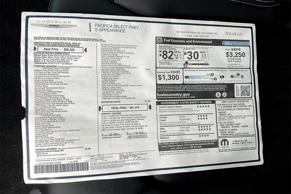 2024 Chrysler Pacifica Hybrid Select
