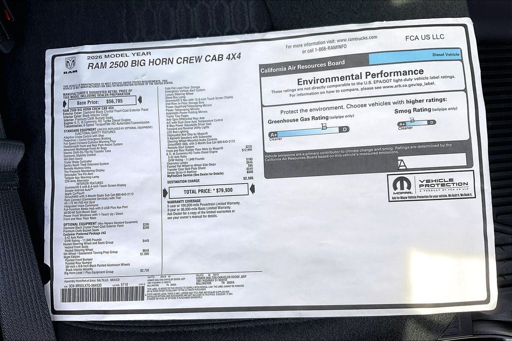 2026 RAM Ram 2500 Big Horn