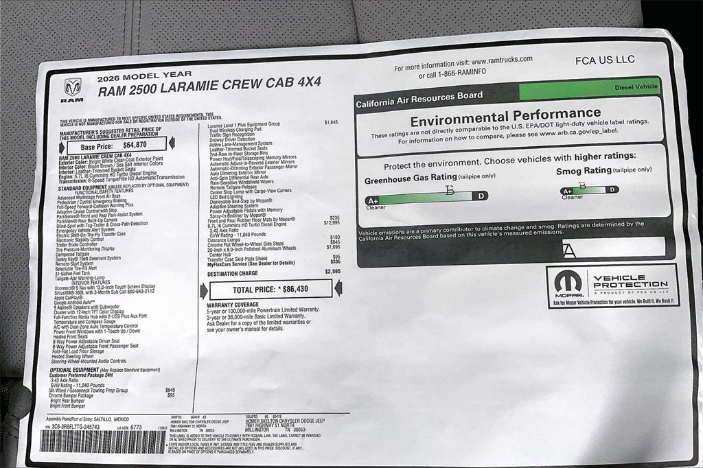 2026 RAM Ram 2500 Laramie