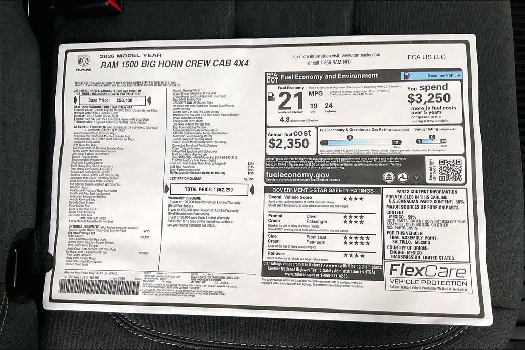 2026 RAM Ram 1500 Big Horn/Lone Star