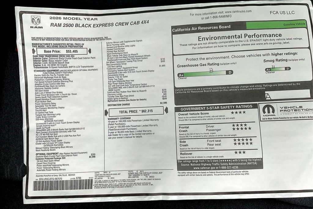2026 RAM Ram 2500 Tradesman