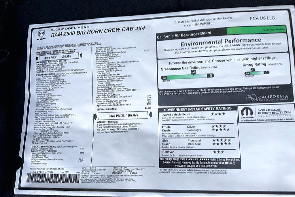 2026 RAM Ram 2500 Big Horn