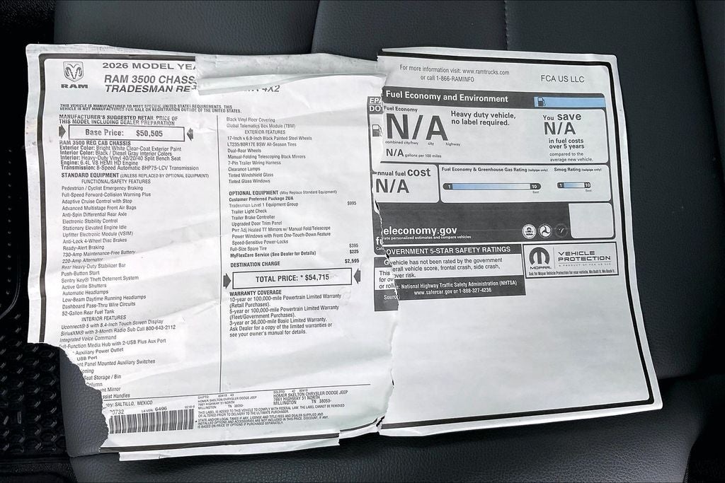 2026 RAM Ram 3500 Chassis Cab Tradesman 167.5 WB