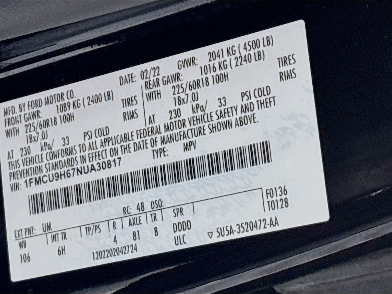 2022 Ford Escape SEL