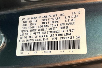 2012 Honda Accord SE 2.4