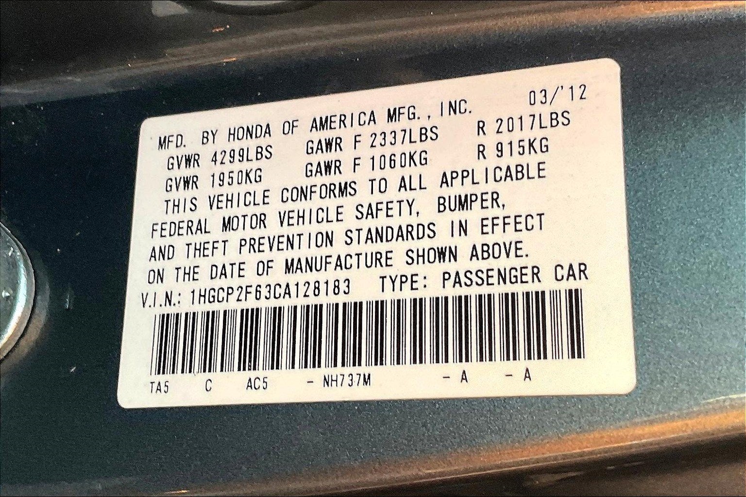 2012 Honda Accord SE 2.4