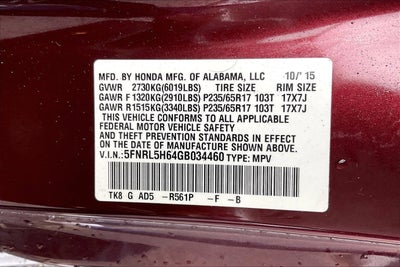 2016 Honda Odyssey EX-L