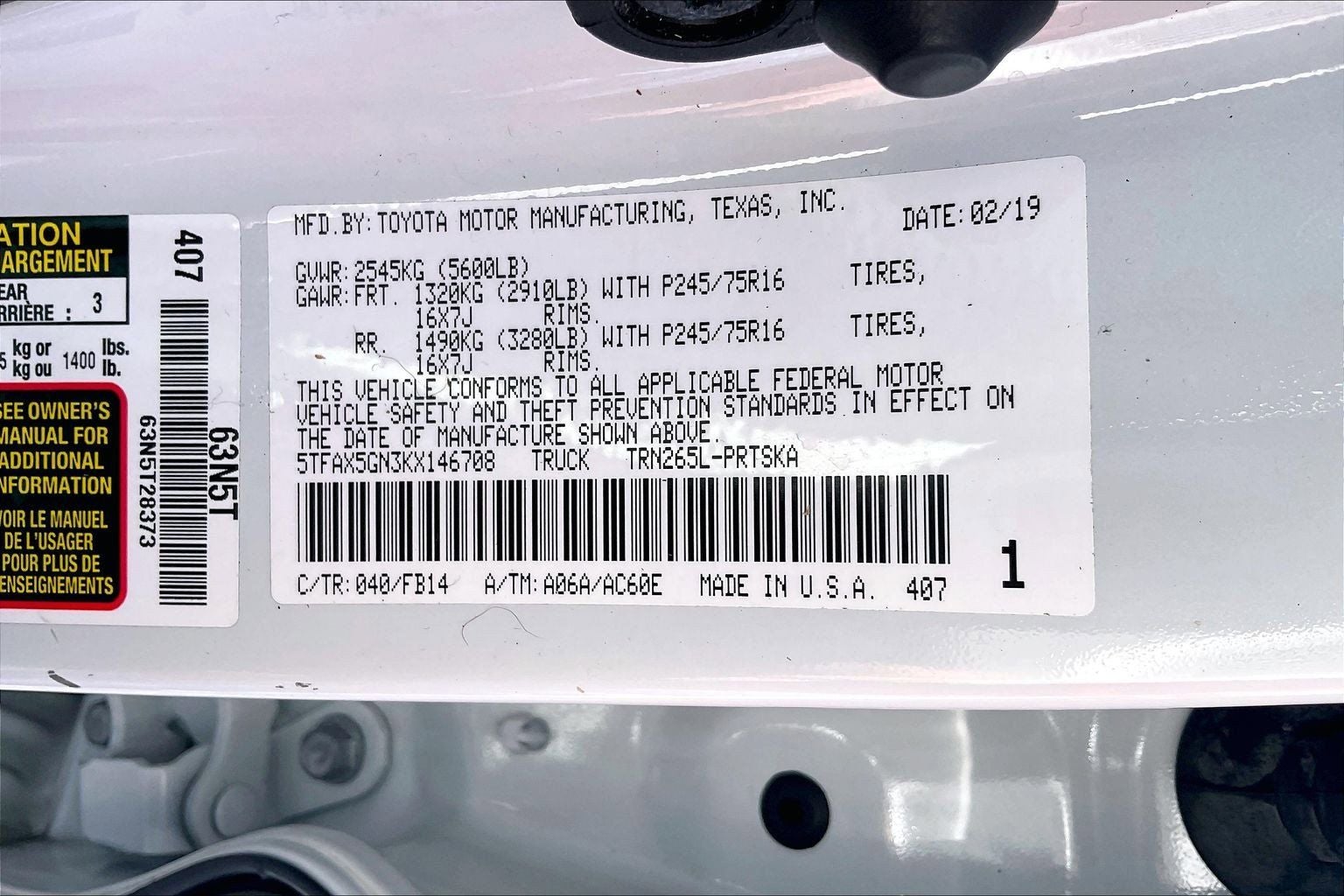 2019 Toyota Tacoma SR