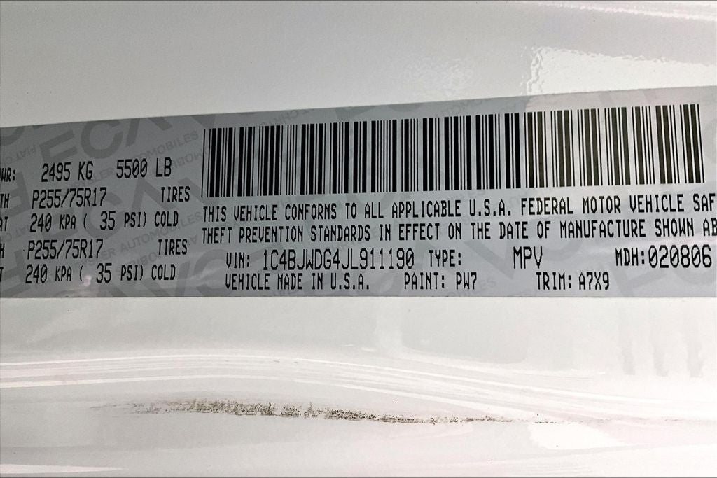 2018 Jeep Wrangler JK Unlimited Sport