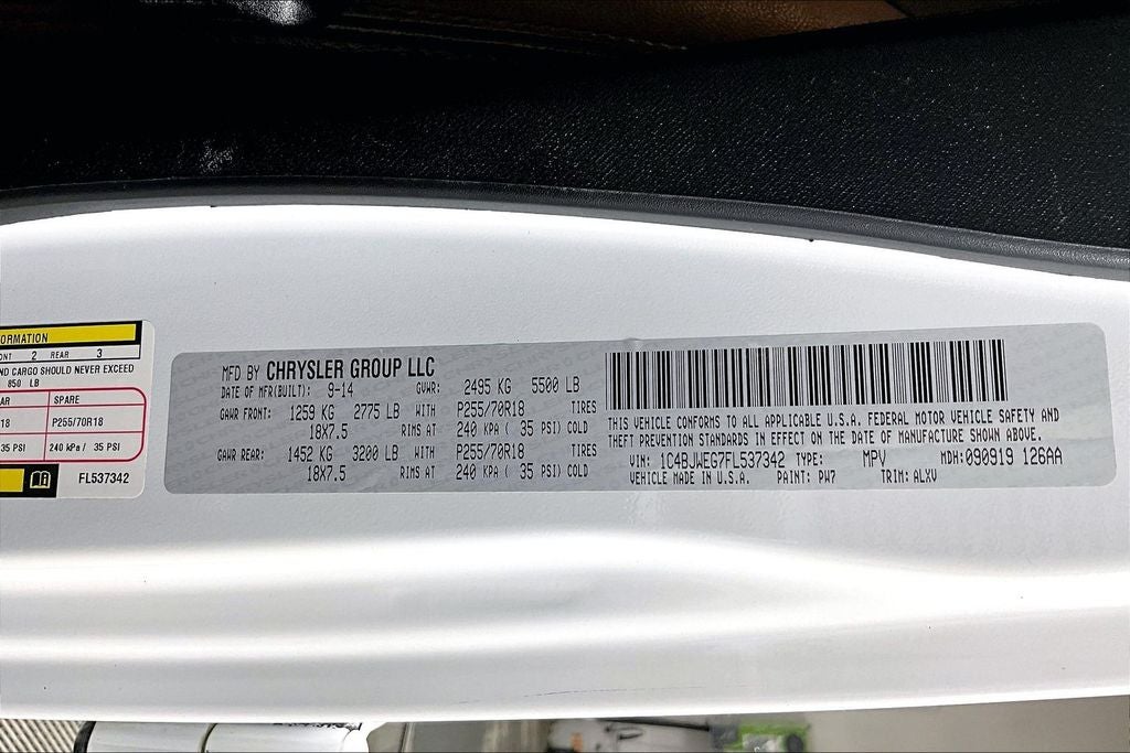 2015 Jeep Wrangler Unlimited Sahara