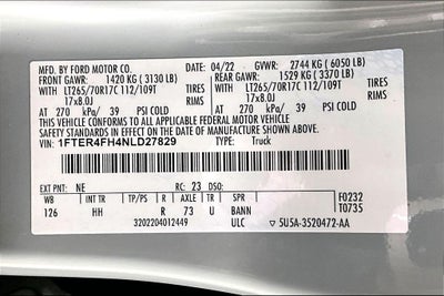 2022 Ford Ranger Lariat