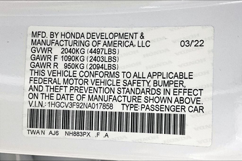 2022 Honda Accord Hybrid Touring