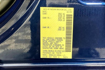 2020 Nissan Altima 2.5 S