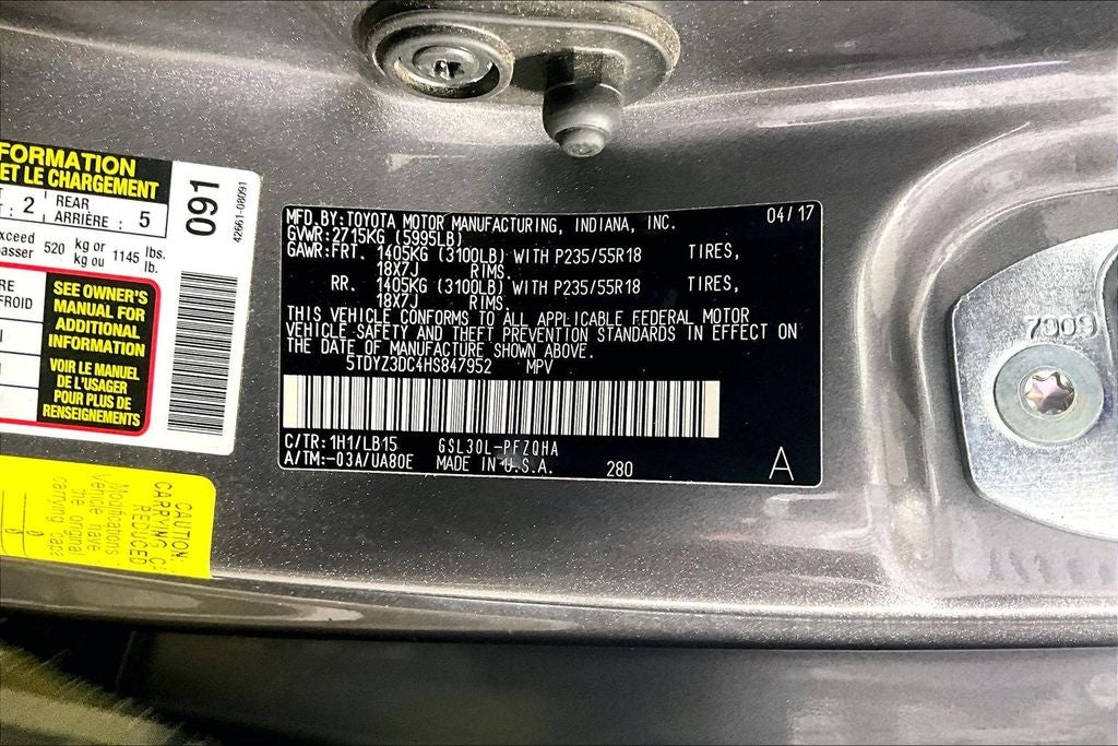 2017 Toyota Sienna Limited 7 Passenger