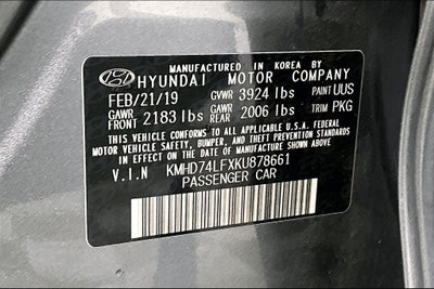 2019 Hyundai Elantra SE