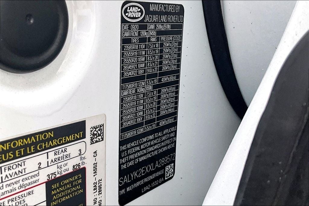 2020 Land Rover Range Rover Velar P250 R-Dynamic S