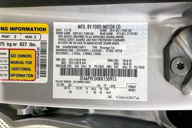 2019 Ford Fusion SEL