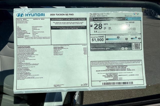 2025 Hyundai Tucson SE