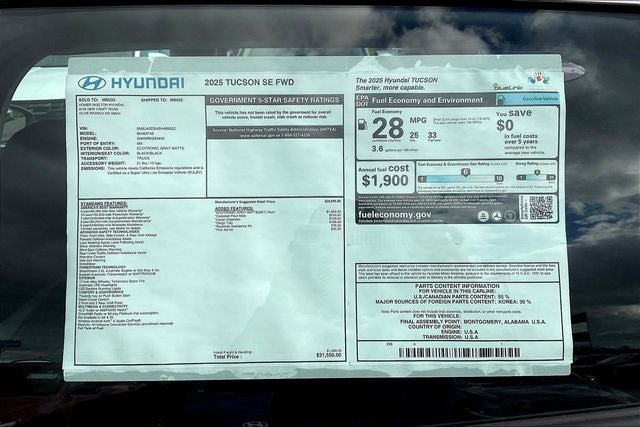 2025 Hyundai Tucson SE