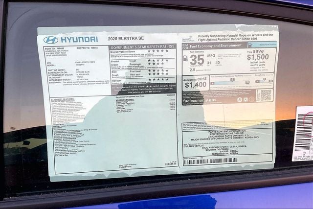 2026 Hyundai Elantra SEL Sport