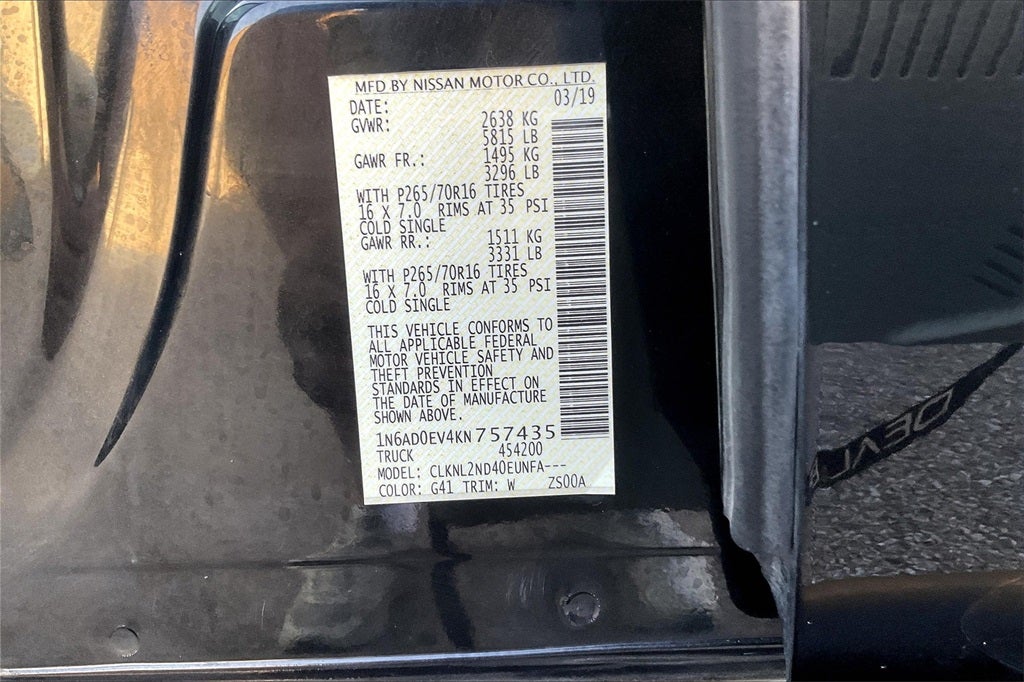 2019 Nissan Frontier SV